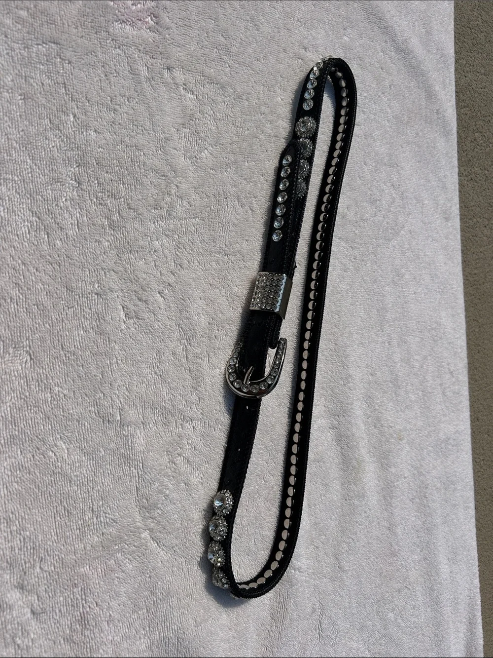 Guess Black Crystal-Embellished Women's Belt